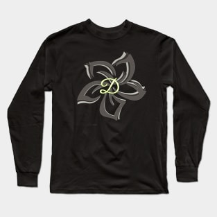 The letter D on a tribal plumeria Long Sleeve T-Shirt